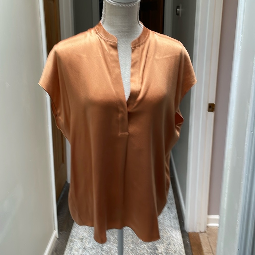 Vince silk blouse in a fall orange